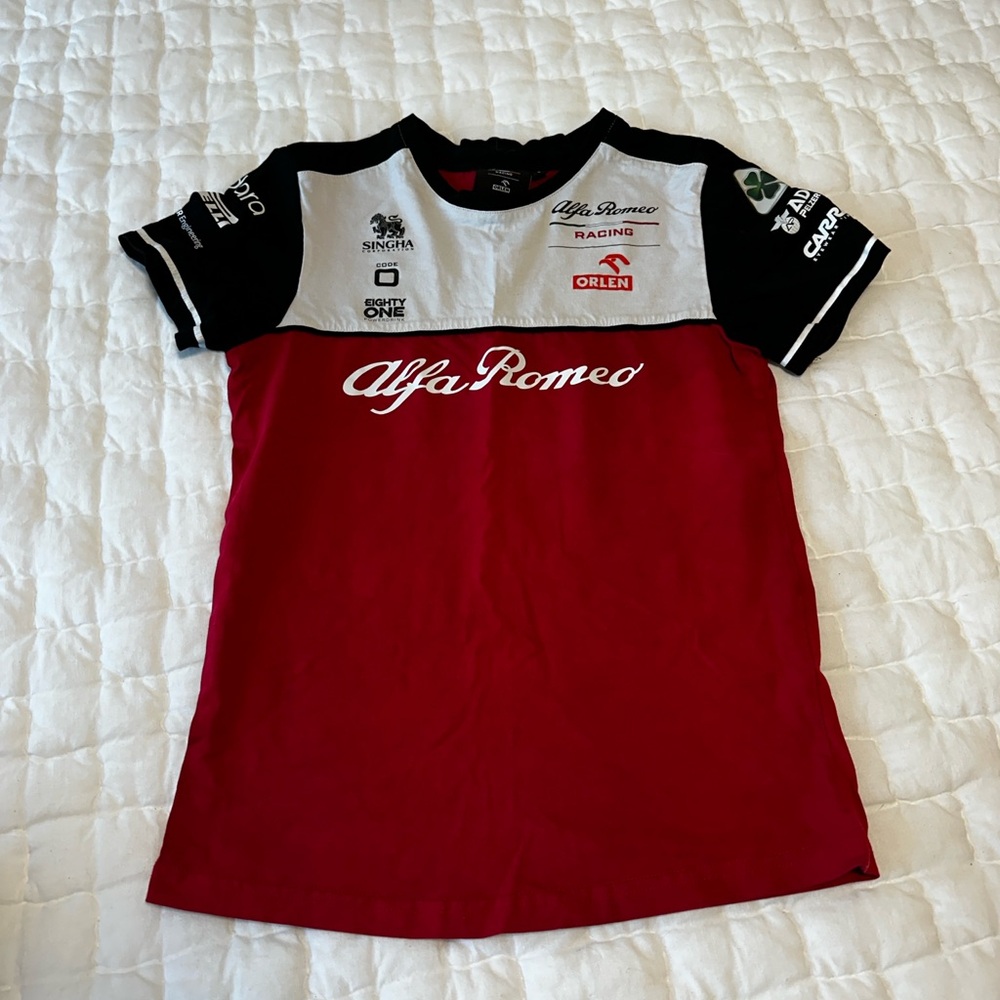 Red and Black Short Sleeve Racing Tee